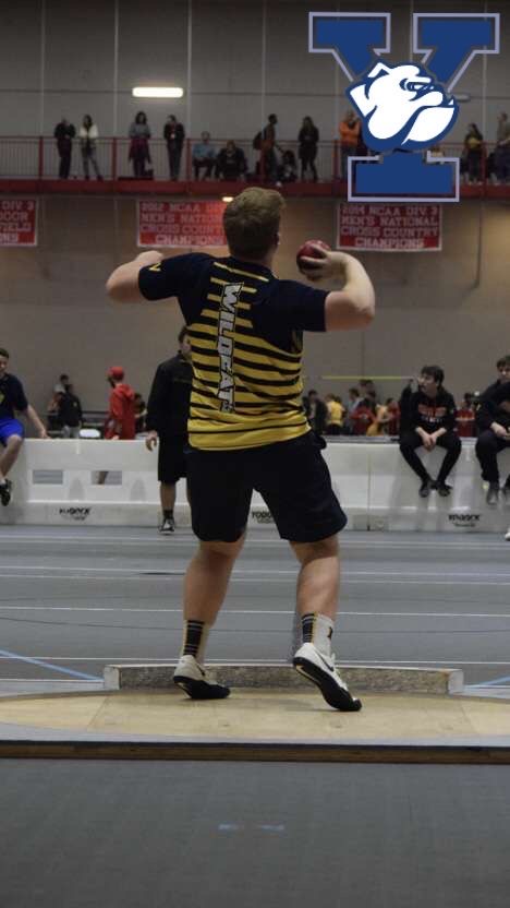 Photo of Yale commit Matt Appel participating in shot put event. 