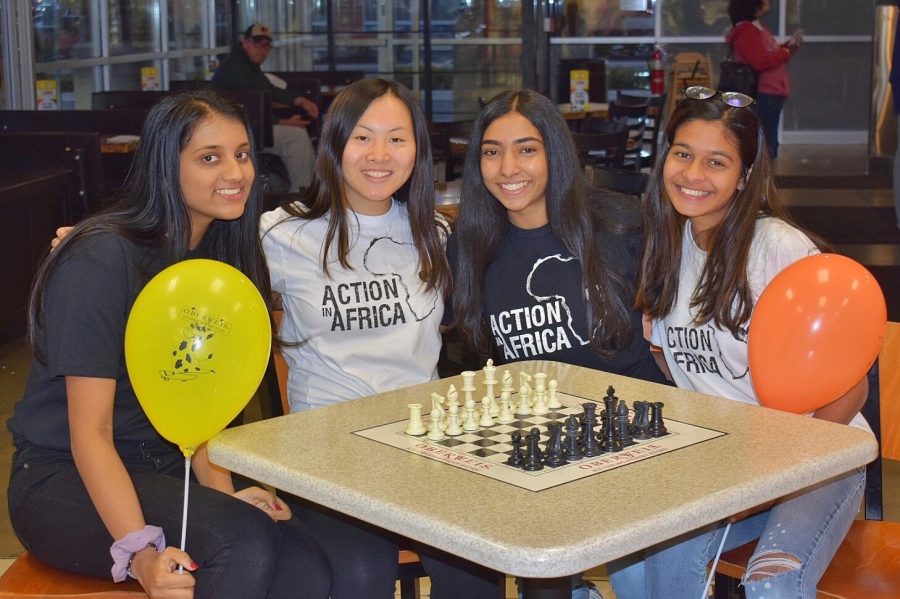 Pictured from left to right: Ankita Sundaram, Jade Huang, Ritu Meda and Somya Katiyar. They are at their first Oberweis fundraiser of the year where they raised $200. Though it was not required of them to stay for the duration of the fundraiser, the girls spent three hours at the business supporting AIA.