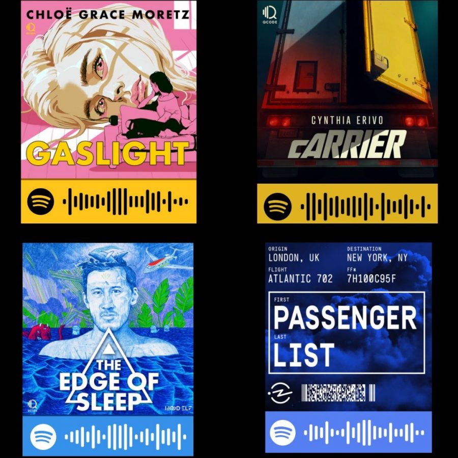Scan these QR codes using your camera on your Spotify search bar, it will instantly bring you to the podcasts.  