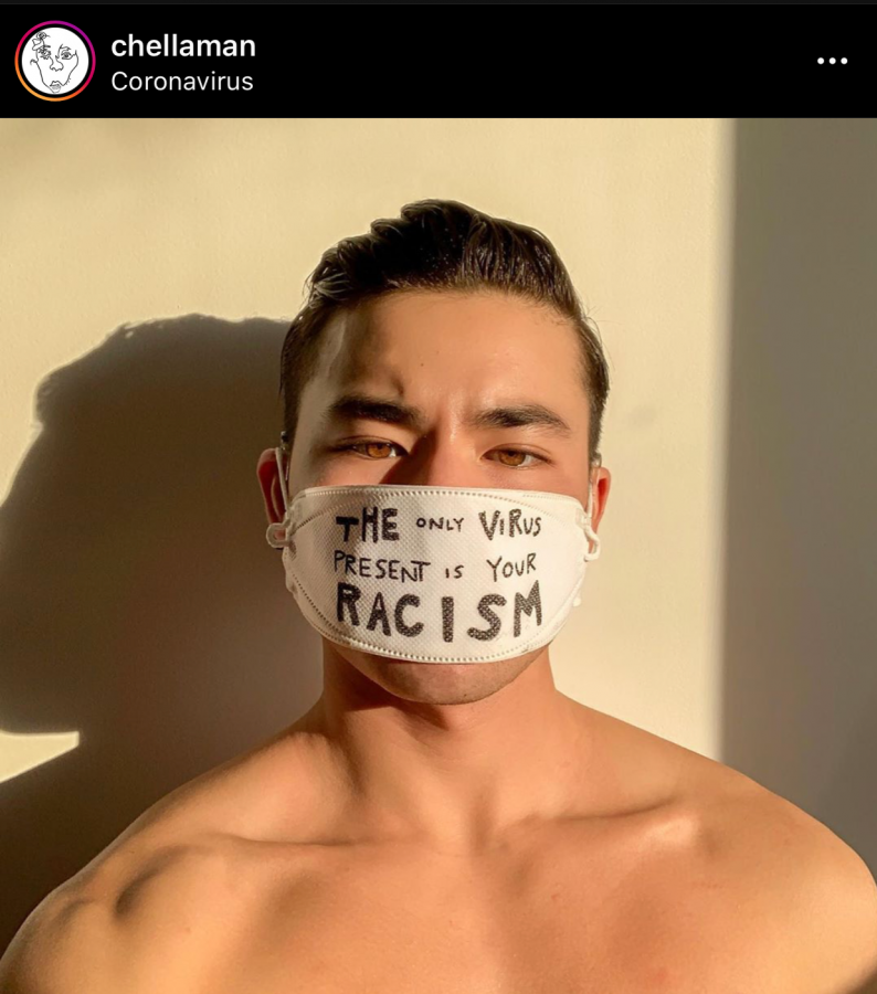 This user has posted a photo in relation to the raising awareness about racism towards Asians. 