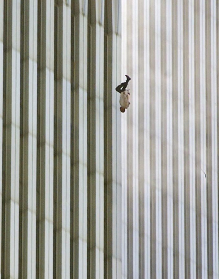 This image of a falling man from the Twin Towers led to public outburst of emotion. When asked about the photo, the photographer, Richard Drew, wanted people to view the man as an unknown soldier who he hopes represents everyone who had that same fate that day. Drews photo remains as a testament to the more than 200 lives lost jumping out of the Twin Towers that day.