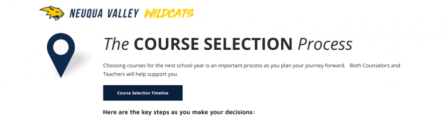 Front page describing course selection steps on http://www.neuquastudent.org/selection.html