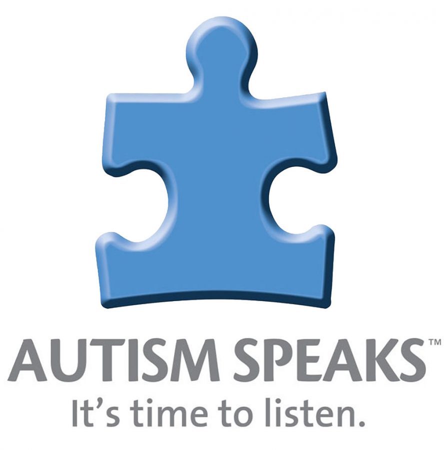 The logo of Autism Speaks, a blue puzzle piece