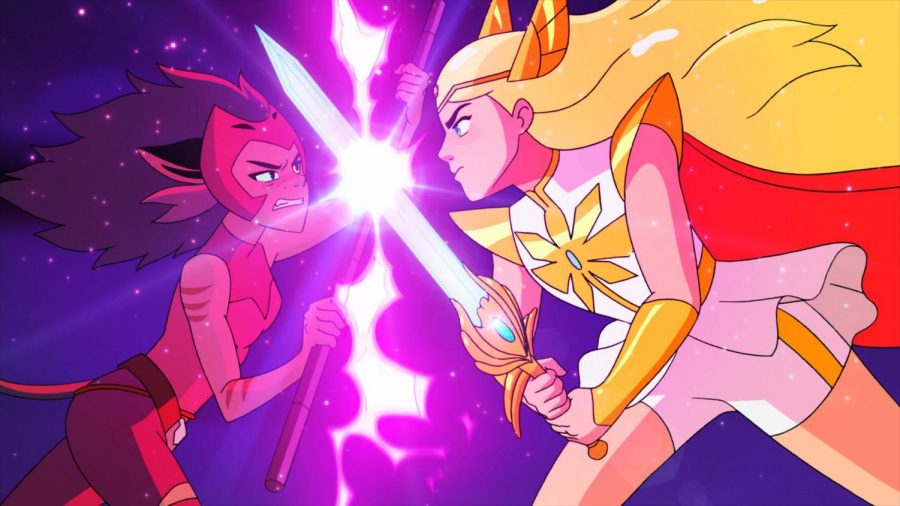 A screencapture from the opening of “She-Ra and the Princesses of Power”