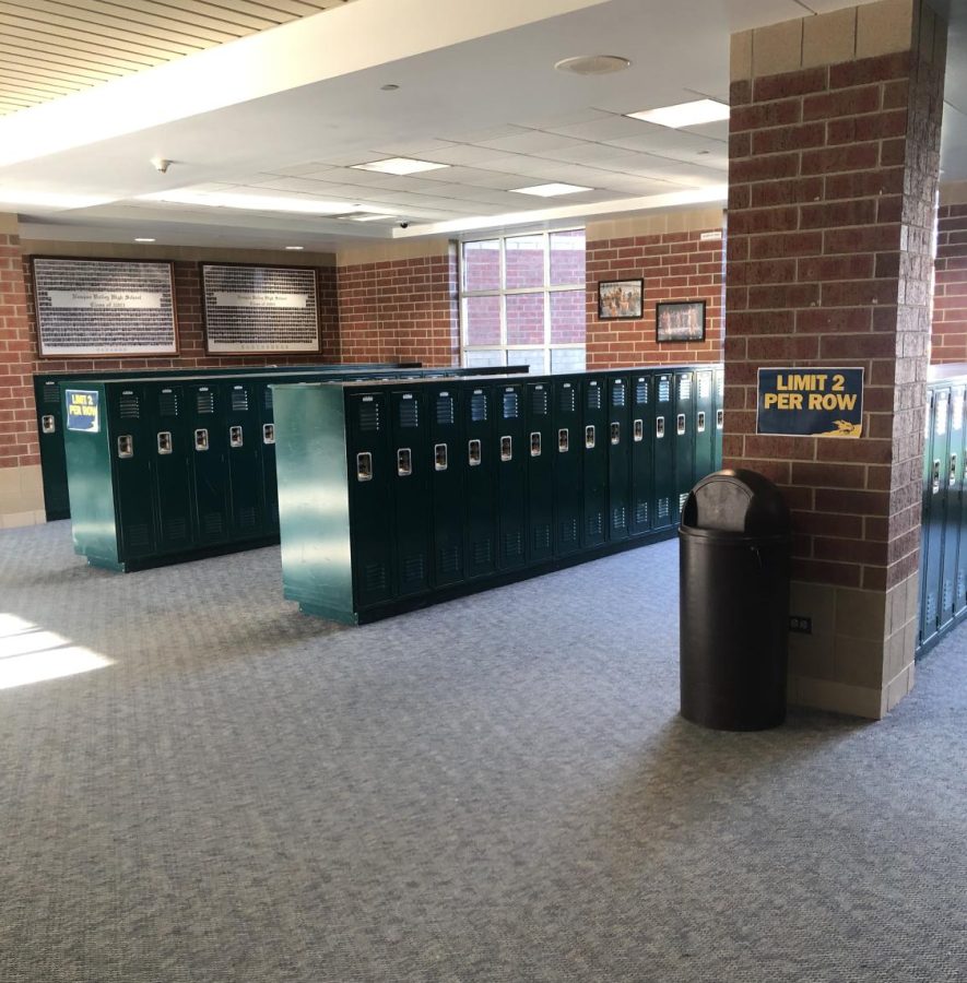 Lockers at Neuqua Valley are soon to be utilized by students again