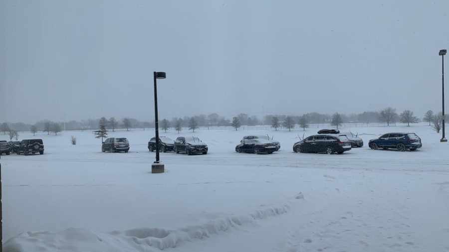 Parking lots were considerably less full this past Wednesday at Neuqua Valley and other Indian Prairie School District schools due to a snowstorm.
