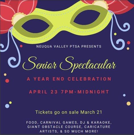 Advertisement for the Senior Spectacular event, featuring the date and time of ticket sales. 