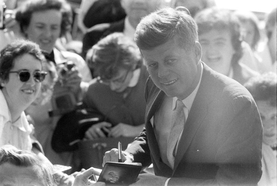 John F. Kennedy during his presidential campaign. 