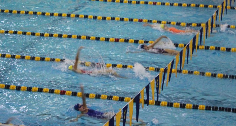 Neuqua Valley High School Swim and Dive starts off with a 100 Medley Relay