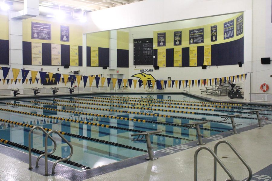 The Neuqua Valley swimming pool is used daily for various sports and activities, including Sophomore Swim.