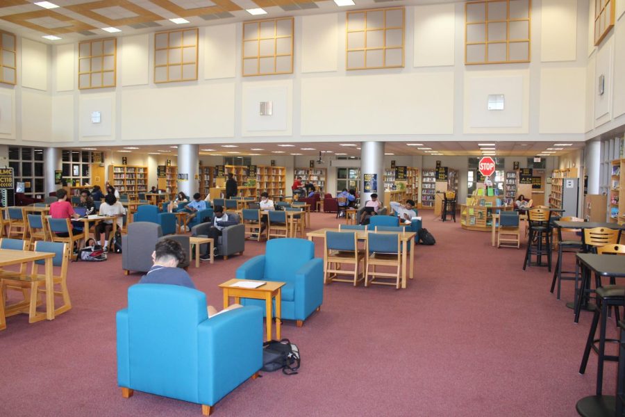 Students+read+and+study+in+the+Neuqua+Valley+Library
