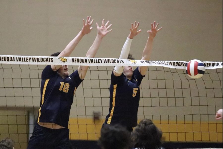 Boys+volleyball+during+one+of+their+games+back+in+march+against+Oswego+East